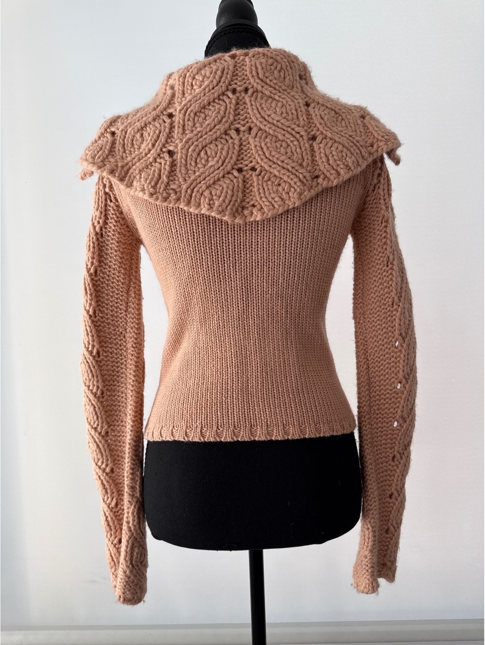 Essendi Alpaca Wool Mohair Cable Knit Zip Sweater Women’s Small Cottagecore - Picture 2 of 5